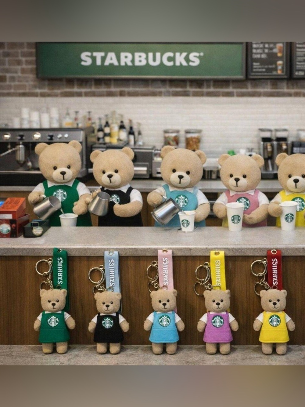 Starbucks Style Drink Cup Keychain Pendant Piece - Picture 11 of 12